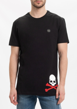 Чорна футболка Philipp Plein із принтом на спині, фото